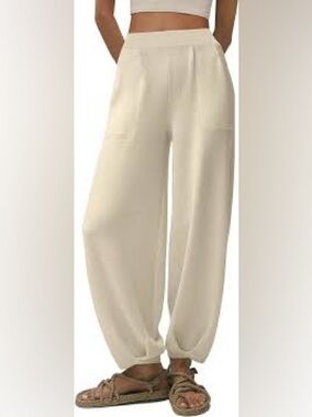 Free People Beach "Freya" knit pants tapered balloon-leg high-waisted Size XS